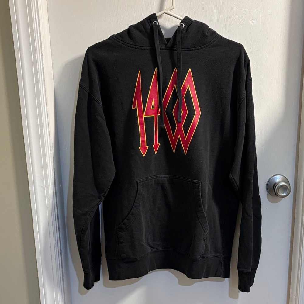 Men's Black Hoodie with Red Graphic
